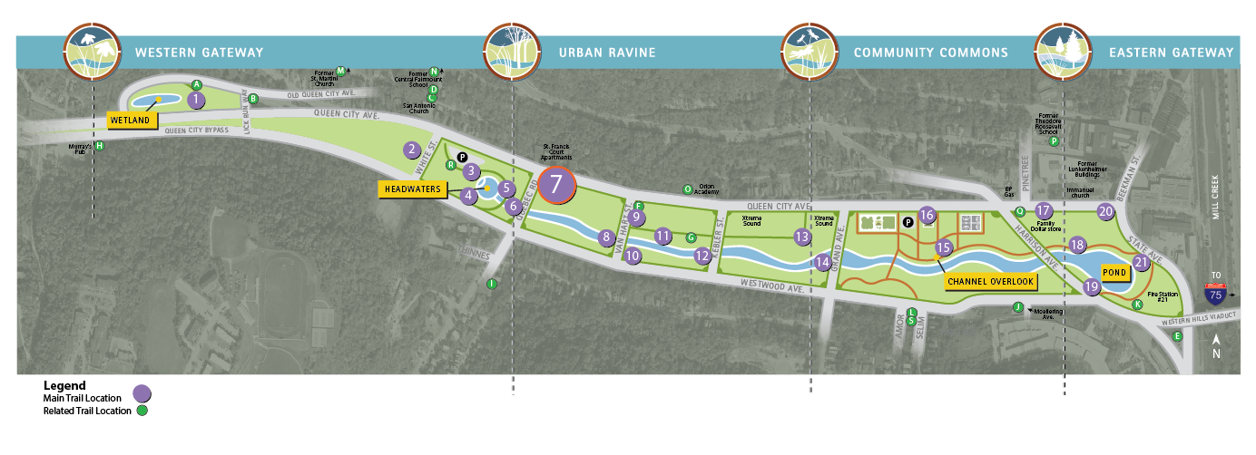 Map showing Trail Location #7 - Heart of a Community