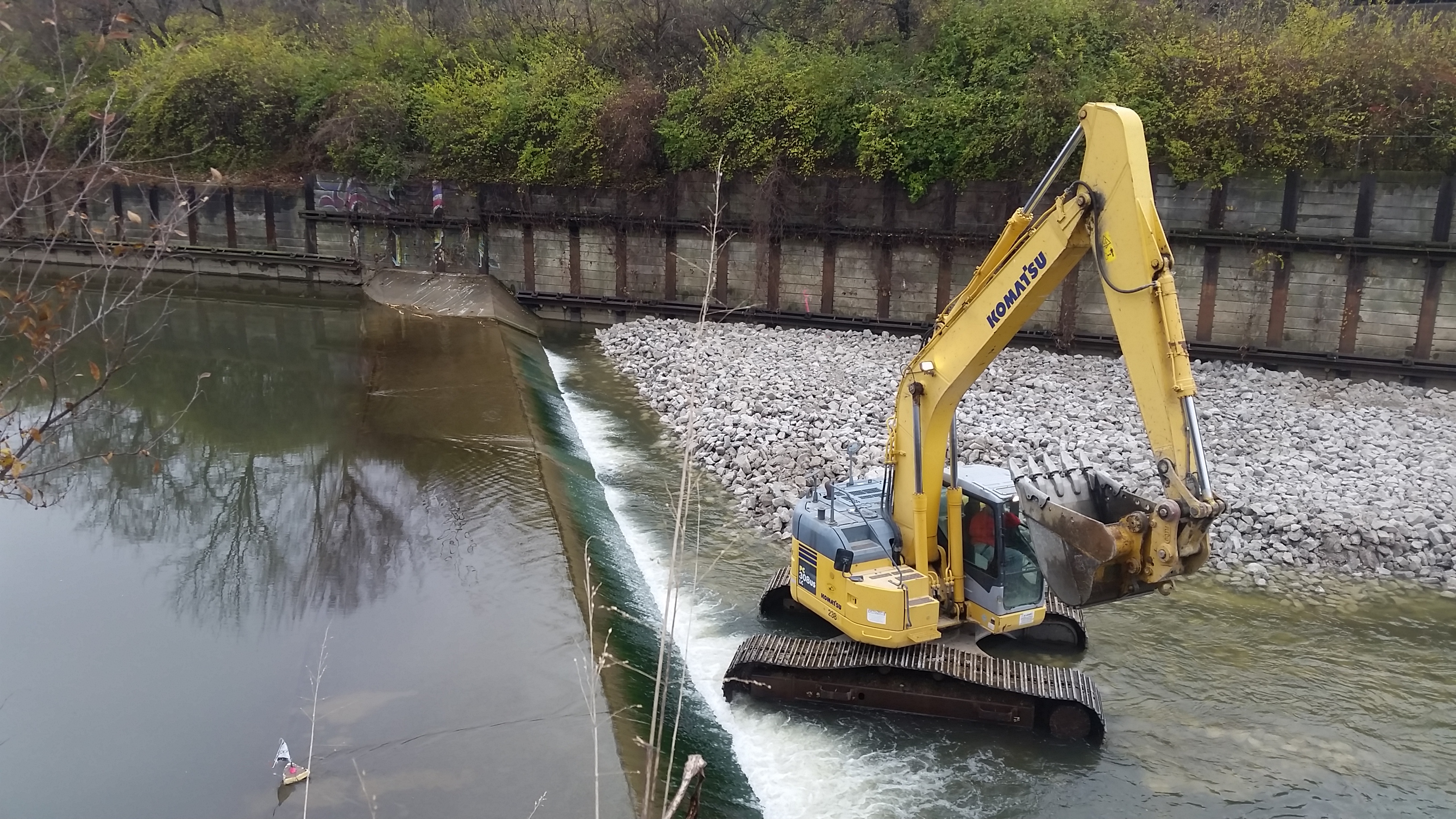 Photo of a low-head dam