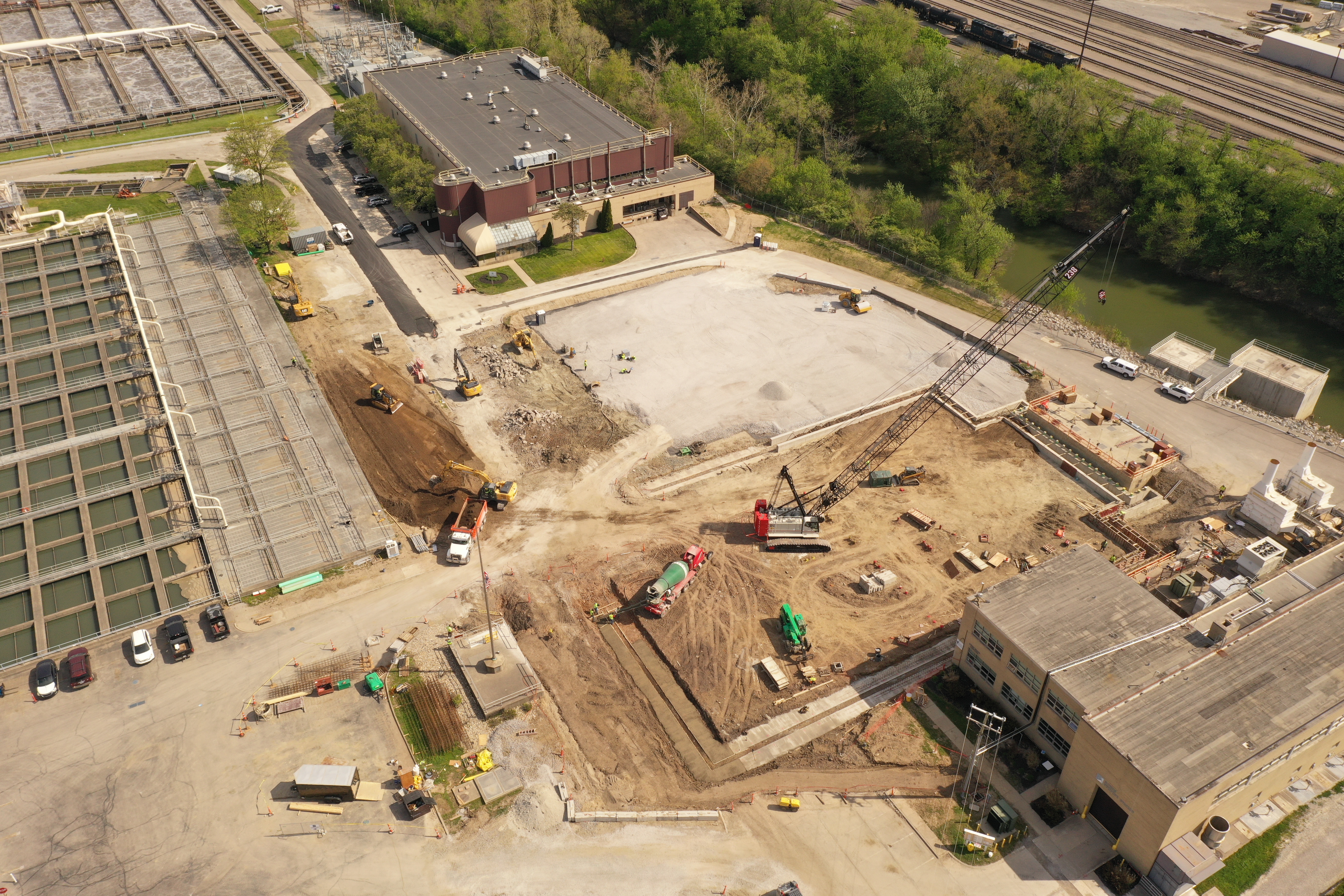 Construction of digester facility at Little Miami plant in April 2026