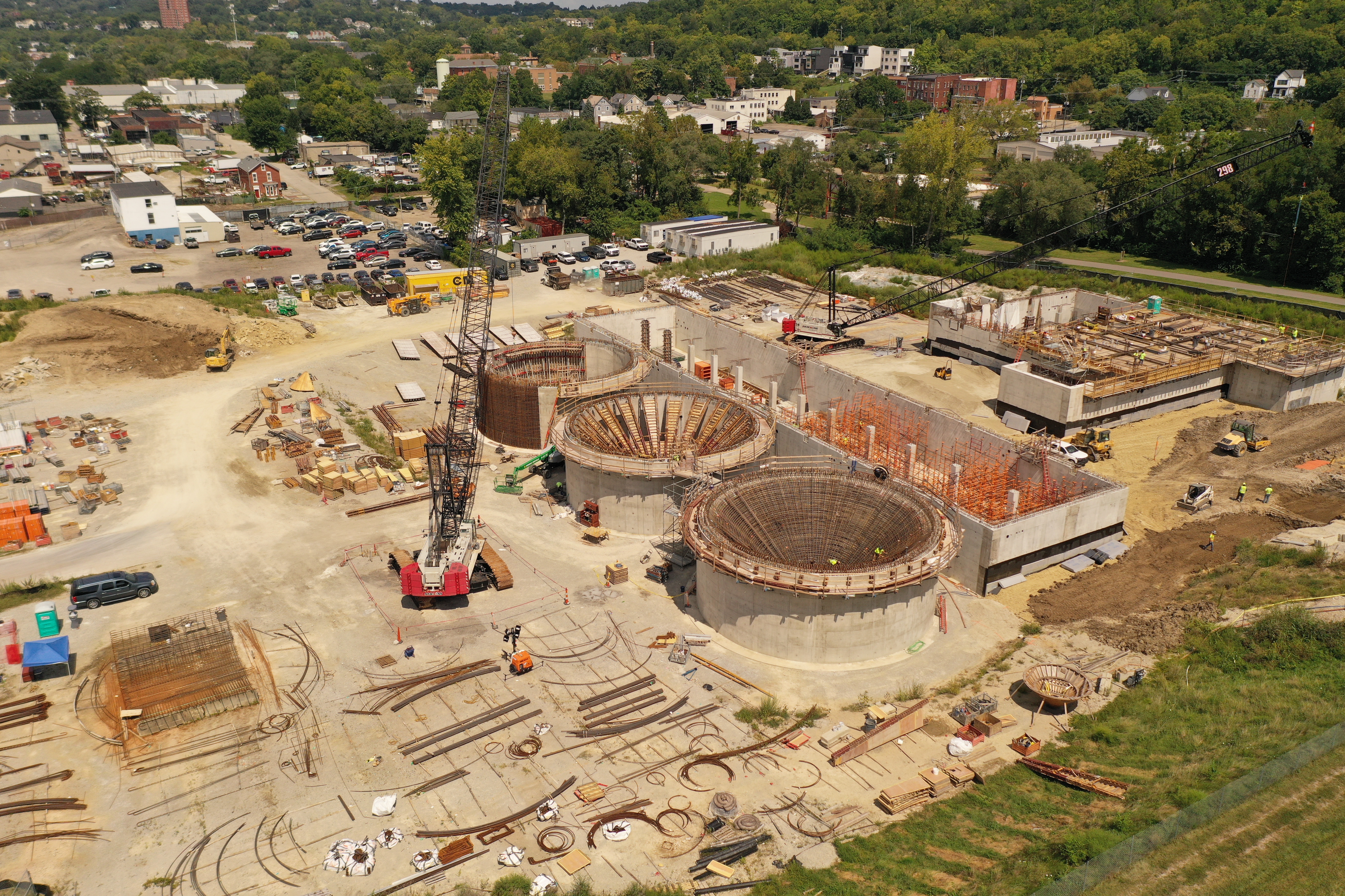 Aerial photo showing status of construction as of August 2026
