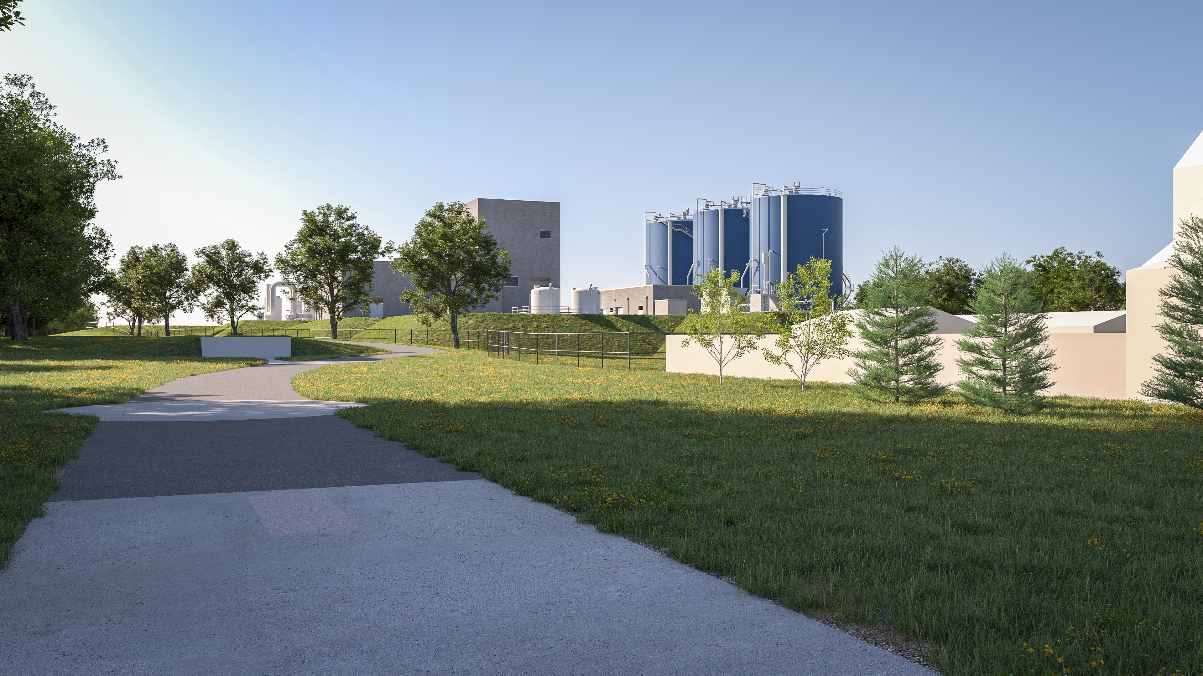 Rendering of new Anaerobic Digestion facility (as seen from Carrel Street)