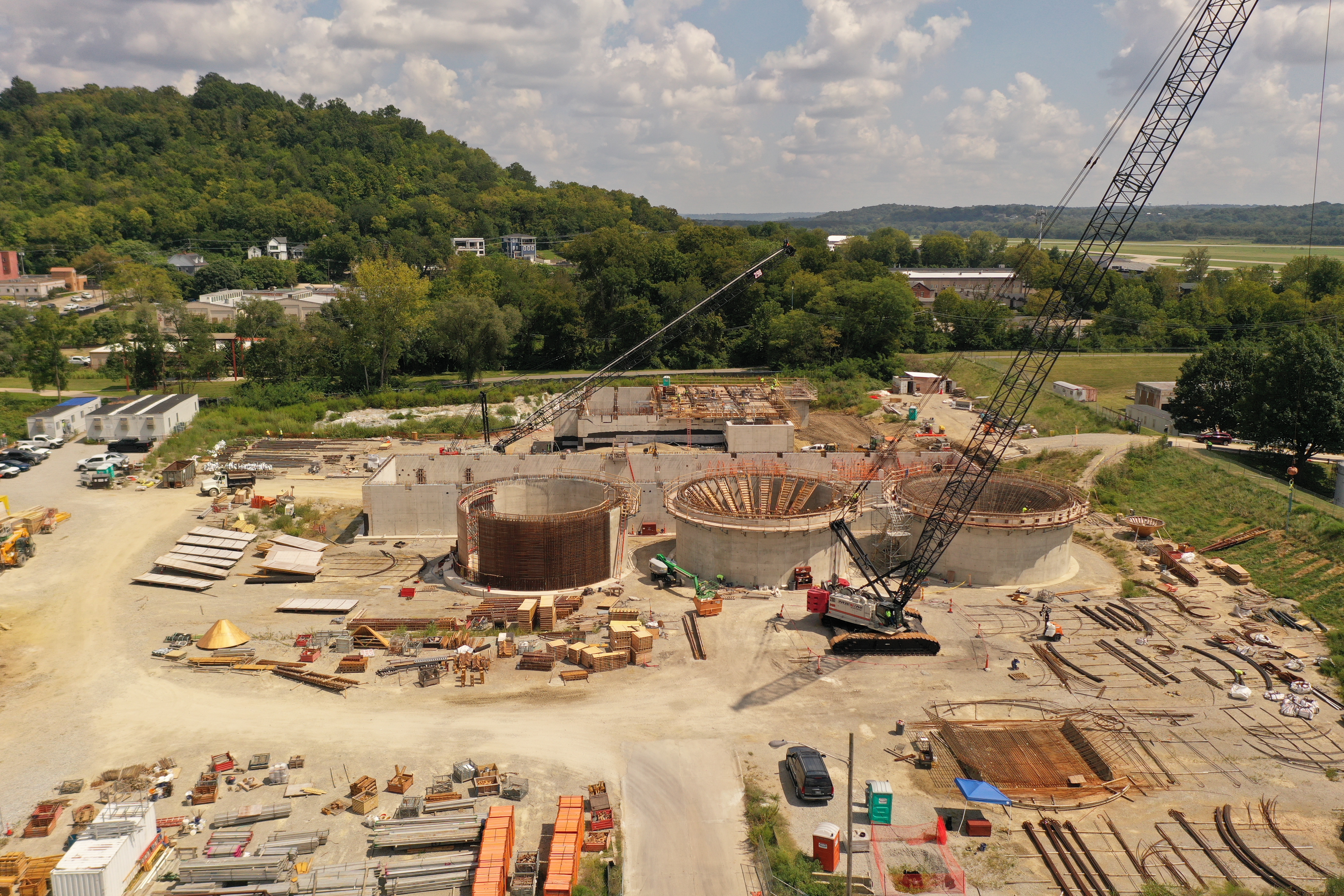 Aerial photo showing status of construction as of August 2026